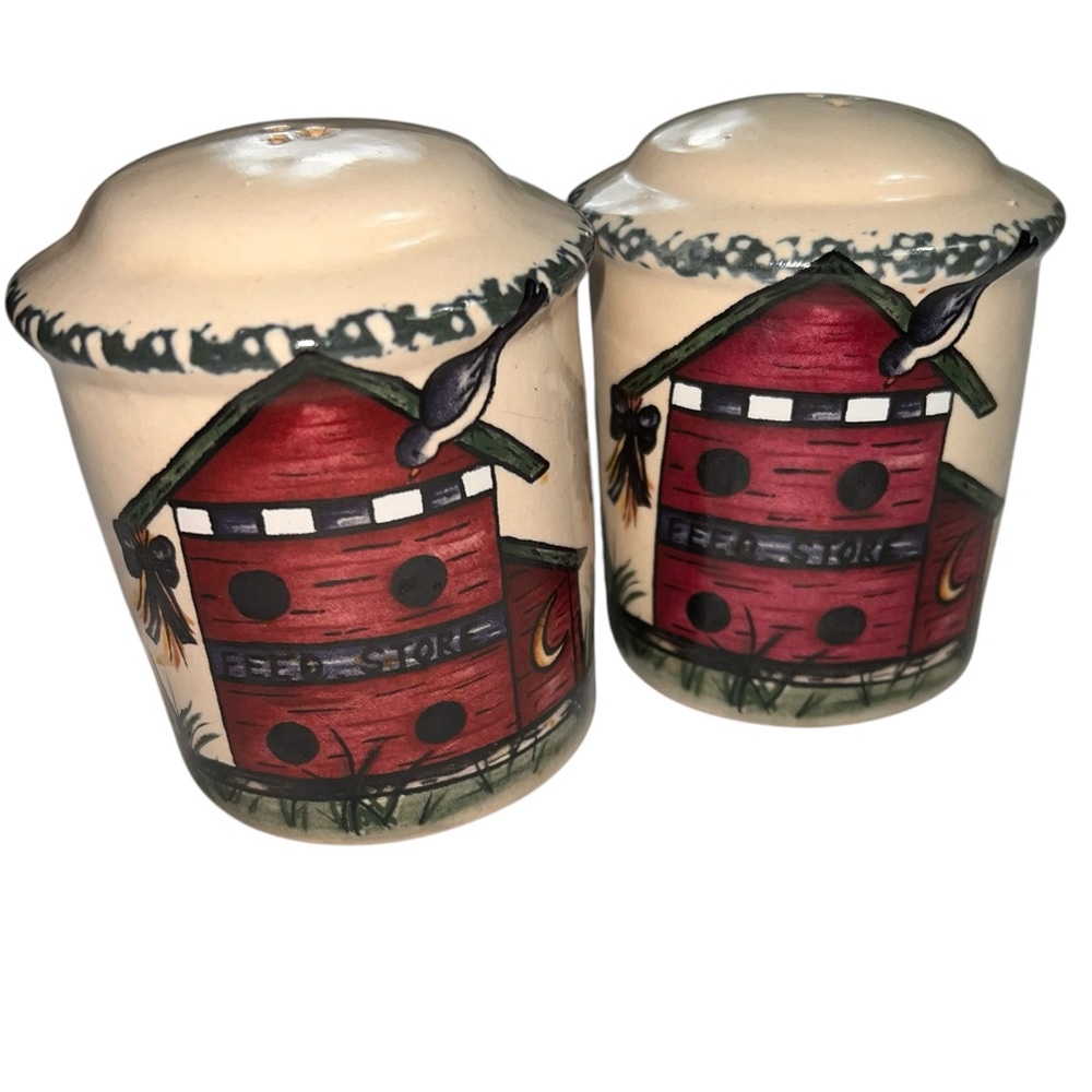 Birdhouse & Birds Salt and Pepper Shakers Home & Garden Discontinued Ceramic